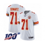 Men's Kansas City Chiefs #71 Mitchell Schwartz White Vapor Untouchable Limited Player 100th Season Football Jersey