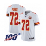 Men's Kansas City Chiefs #72 Eric Fisher White Vapor Untouchable Limited Player 100th Season Football Jersey