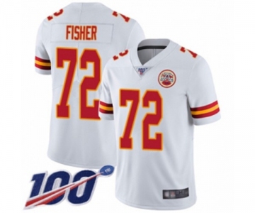 Men's Kansas City Chiefs #72 Eric Fisher White Vapor Untouchable Limited Player 100th Season Football Jersey