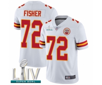 Men's Kansas City Chiefs #72 Eric Fisher White Vapor Untouchable Limited Player Super Bowl LIV Bound Football Jersey