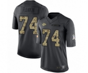 Men's Kansas City Chiefs #74 Martinas Rankin Limited Black 2016 Salute to Service Football Jersey