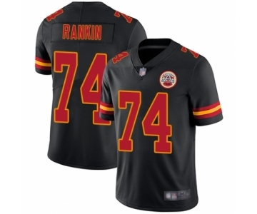 Men's Kansas City Chiefs #74 Martinas Rankin Limited Black Rush Vapor Untouchable Football Jersey