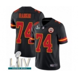 Men's Kansas City Chiefs #74 Martinas Rankin Limited Black Rush Vapor Untouchable Super Bowl LIV Bound Football Jersey