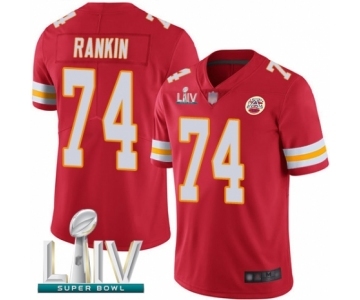 Men's Kansas City Chiefs #74 Martinas Rankin Red Team Color Vapor Untouchable Limited Player Super Bowl LIV Bound Football Jersey