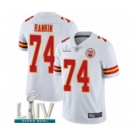 Men's Kansas City Chiefs #74 Martinas Rankin White Vapor Untouchable Limited Player Super Bowl LIV Bound Football Jersey