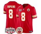 Men's Kansas City Chiefs #8 DeAndre Hopkins Red F.U.S.E. 2024 AFC West Division Champions Vapor Limited Stitched Football Jersey