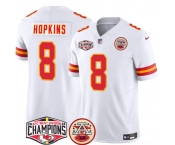 Men's Kansas City Chiefs #8 DeAndre Hopkins White F.U.S.E. 2024 AFC West Division Champions Vapor Limited Stitched Football Jersey