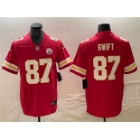 Men's Kansas City Chiefs #87 Taylor Swift Red Vapor Untouchable Limited Football Stitched Jersey