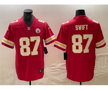 Men's Kansas City Chiefs #87 Taylor Swift Red Vapor Untouchable Limited Football Stitched Jersey