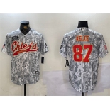 Men's Kansas City Chiefs #87 Travis Kelce 2024 Arctic Camo Salute To Service Stitched Baseball Jersey