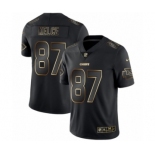 Men's Kansas City Chiefs #87 Travis Kelce Black 2019 Vapor Limited Golden Edition Jersey