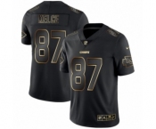 Men's Kansas City Chiefs #87 Travis Kelce Black 2019 Vapor Limited Golden Edition Jersey