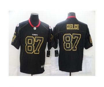 Men's Kansas City Chiefs #87 Travis Kelce Black Gold Nike Limited Jersey