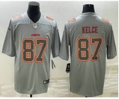 Men's Kansas City Chiefs #87 Travis Kelce Gray Atmosphere Fashion Stitched Jersey