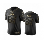 Men's Kansas City Chiefs #87 Travis Kelce Limited Black Golden Edition Football Jersey