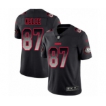 Men's Kansas City Chiefs #87 Travis Kelce Limited Black Smoke Fashion Football Jersey