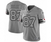 Men's Kansas City Chiefs #87 Travis Kelce Limited Gray Team Logo Gridiron Football Jersey