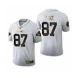 Men's Kansas City Chiefs #87 Travis Kelce Limited White Golden Edition Football Jersey