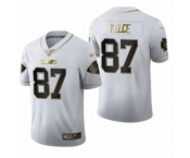 Men's Kansas City Chiefs #87 Travis Kelce Limited White Golden Edition Football Jersey