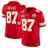 Men’s Kansas City Chiefs #87 Travis Kelce Red 2024 F.U.S.E. With NKH Patch And 4-star C Patch Vapor Untouchable Limited Football Stitched Jersey