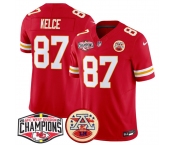 Men's Kansas City Chiefs #87 Travis Kelce Red F.U.S.E. 2024 AFC West Division Champions Vapor Limited Stitched Football Jersey