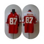 Men’s Kansas City Chiefs #87 Travis Kelce Red White 2023 F.U.S.E. Vapor Untouchable Limited Football Stitched Jersey