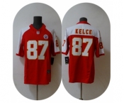 Men’s Kansas City Chiefs #87 Travis Kelce Red White 2023 F.U.S.E. Vapor Untouchable Limited Football Stitched Jersey