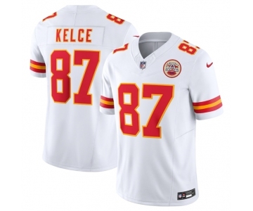 Men's Kansas City Chiefs #87 Travis Kelce White 2023 F.U.S.E. Vapor Untouchable Limited Stitched Jersey