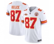 Men’s Kansas City Chiefs #87 Travis Kelce White 2023 F.U.S.E. With NKH Patch Vapor Untouchable Limited Football Stitched Jersey