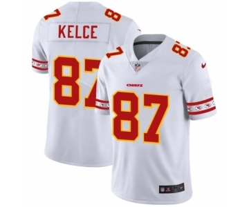 Men's Kansas City Chiefs #87 Travis Kelce White Team Logo Cool Edition Jersey