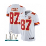 Men's Kansas City Chiefs #87 Travis Kelce White Vapor Untouchable Limited Player Super Bowl LIV Bound Football Jersey