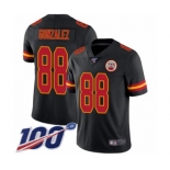 Men's Kansas City Chiefs #88 Tony Gonzalez Limited Black Rush Vapor Untouchable 100th Season Football Jersey