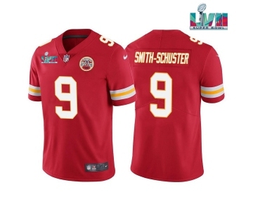 Men’s Kansas City Chiefs #9 JuJu Smith-Schuster Red Super Bowl LVII Patch Vapor Untouchable Limited Stitched Jersey