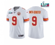 Men's Kansas City Chiefs #9 JuJu Smith-Schuster White Super Bowl LVII Patch Vapor Untouchable Limited Stitched Jersey