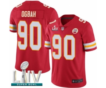 Men's Kansas City Chiefs #90 Emmanuel Ogbah Red Team Color Vapor Untouchable Limited Player Super Bowl LIV Bound Football Jersey