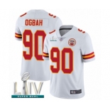 Men's Kansas City Chiefs #90 Emmanuel Ogbah White Vapor Untouchable Limited Player Super Bowl LIV Bound Football Jersey