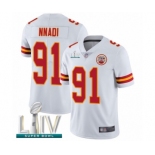 Men's Kansas City Chiefs #91 Derrick Nnadi White Vapor Untouchable Limited Player Super Bowl LIV Bound Football Jersey