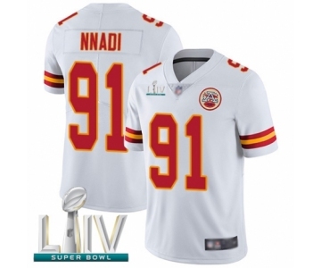 Men's Kansas City Chiefs #91 Derrick Nnadi White Vapor Untouchable Limited Player Super Bowl LIV Bound Football Jersey