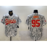 Men's Kansas City Chiefs #95 Chris Jones Arctic Camo 2024 Salute to Service Stitched Baseball Jersey