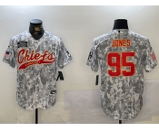 Men's Kansas City Chiefs #95 Chris Jones Arctic Camo 2024 Salute to Service Stitched Baseball Jersey