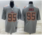 Men's Kansas City Chiefs #95 Chris Jones Gray Atmosphere Fashion Stitched Jersey