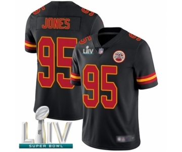 Men's Kansas City Chiefs #95 Chris Jones Limited Black Rush Vapor Untouchable Super Bowl LIV Bound Football Jersey