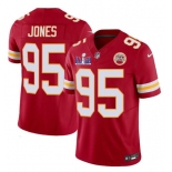 Men’s Kansas City Chiefs #95 Chris Jones Red 2024 F.U.S.E. Super Bowl LVIII Patch Vapor Untouchable Limited Football Stitched Jersey