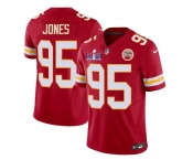 Men’s Kansas City Chiefs #95 Chris Jones Red 2024 F.U.S.E. Super Bowl LVIII Patch Vapor Untouchable Limited Football Stitched Jersey