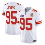 Men’s Kansas City Chiefs #95 Chris Jones White 2024 F.U.S.E. Super Bowl LVIII Patch Vapor Untouchable Limited Football Stitched Jersey