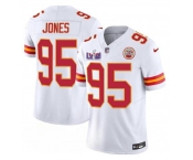 Men’s Kansas City Chiefs #95 Chris Jones White 2024 F.U.S.E. Super Bowl LVIII Patch Vapor Untouchable Limited Football Stitched Jersey