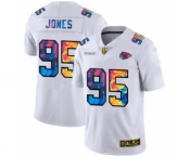 Men's Kansas City Chiefs #95 Chris Jones White Multi-Color 2020 Football Crucial Catch Limited Football Jersey