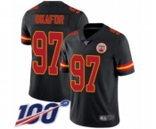 Men's Kansas City Chiefs #97 Alex Okafor Limited Black Rush Vapor Untouchable 100th Season Football Jersey