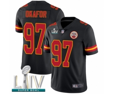 Men's Kansas City Chiefs #97 Alex Okafor Limited Black Rush Vapor Untouchable Super Bowl LIV Bound Football Jersey