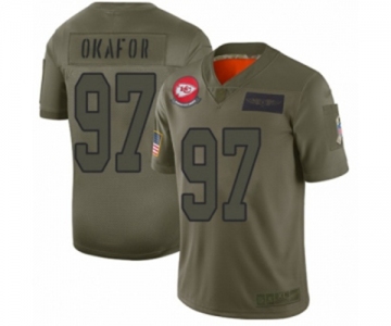 Men's Kansas City Chiefs #97 Alex Okafor Limited Camo 2019 Salute to Service Football Jersey